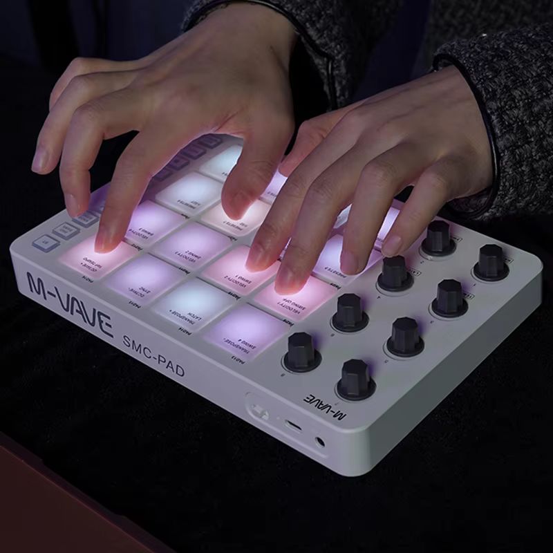 Midi Controller Pad - M-Vave Smc-Pad, profesyonel seviyede, kablosuz Bluetooth