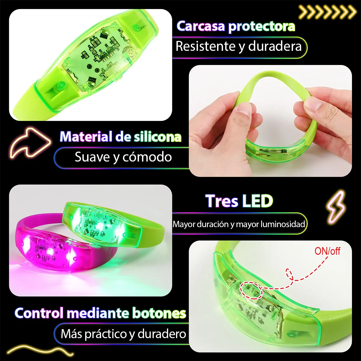 6 Adet LED Bileklik, Sesle Akt - Audio Music Dj incelemesi ve fiyatı